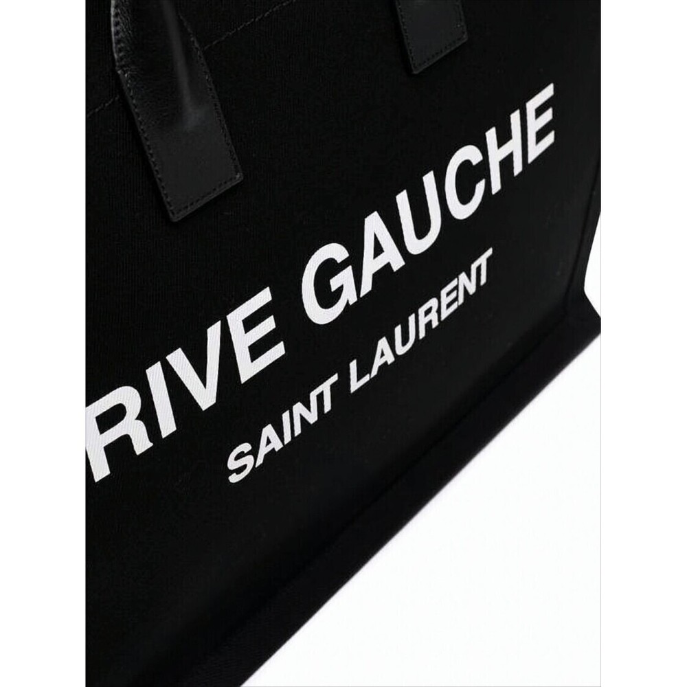 SAINT LAURENT Large Rectangular Tote Bag with Rounded Handles - Picture 5 of 9